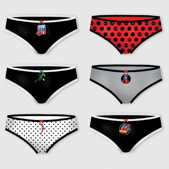 Miraculous 100% Cotton Girl's Panties 6 Pack (Panties) French Market on FrenchMarket