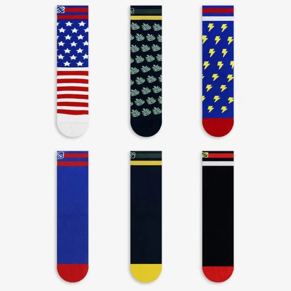 Lot de 6 paires de Chaussettes de ville Fantaisie "FREEGUN" (Chaussettes fantaisies) Freegun chez FrenchMarket