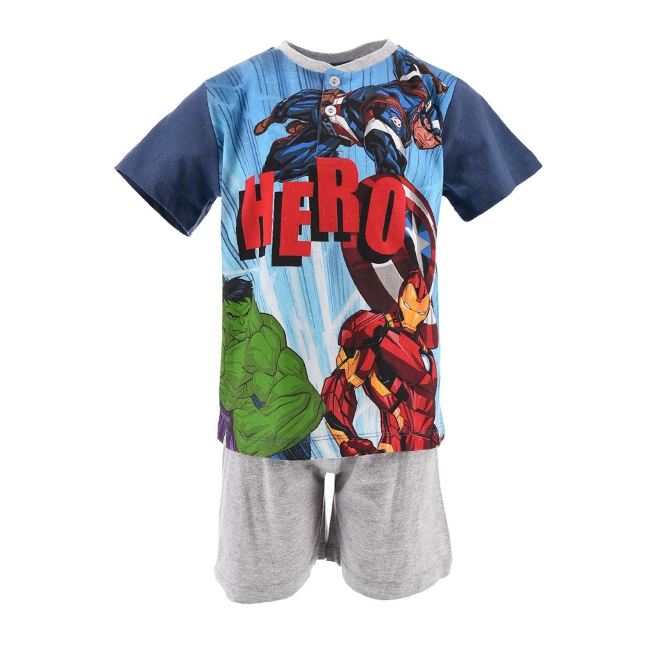 MARVEL Avengers pojks kort pyjamas i bomull för sommaren