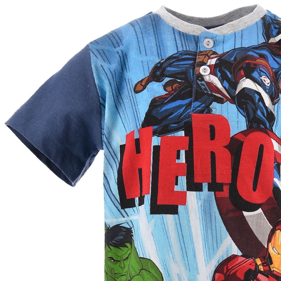 MARVEL Avengers pojks kort pyjamas i bomull för sommaren