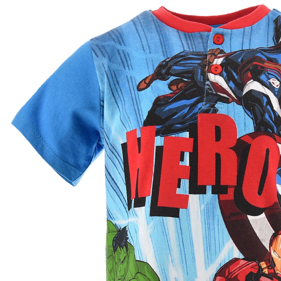 MARVEL Avengers pojks kort pyjamas i bomull för sommaren
