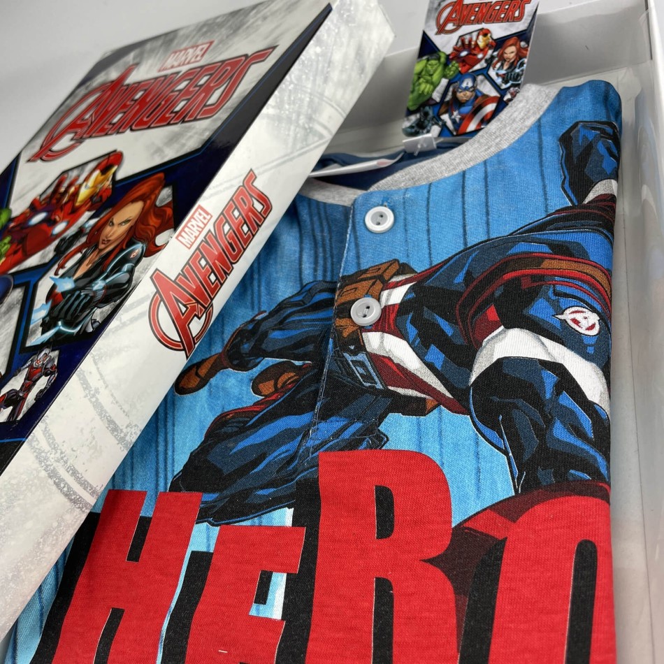 MARVEL Avengers pojks kort pyjamas i bomull för sommaren