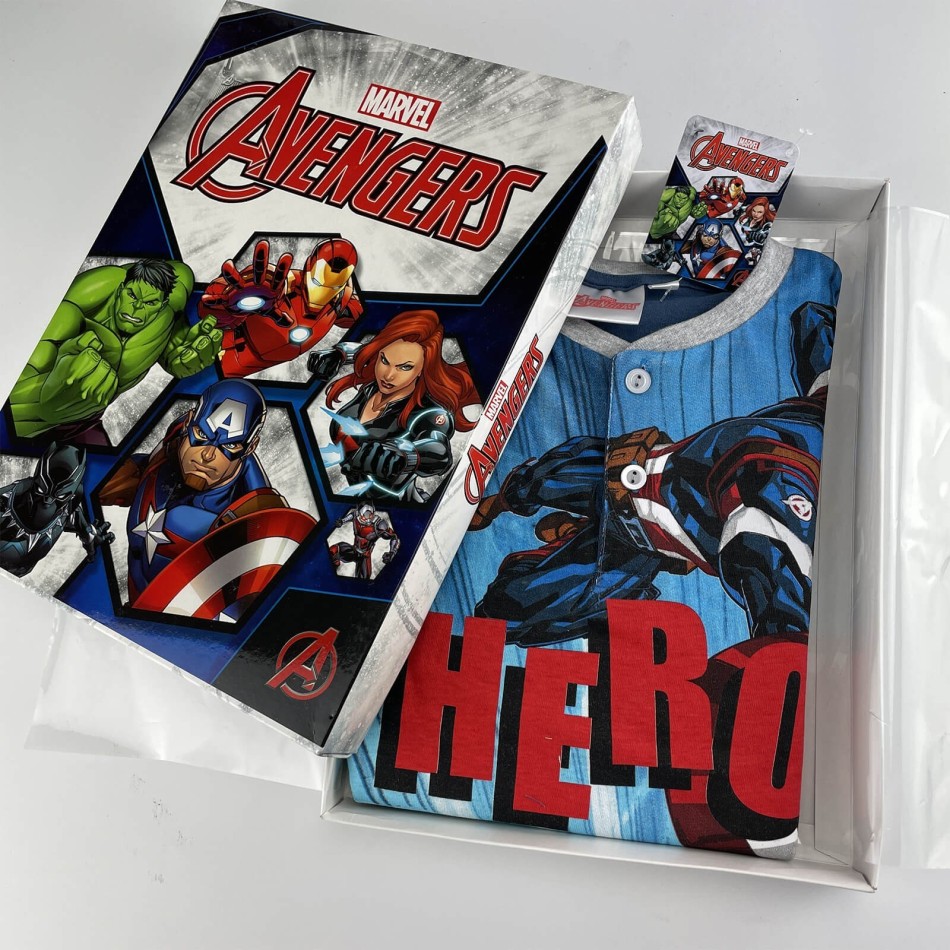 MARVEL Avengers pojks kort pyjamas i bomull för sommaren