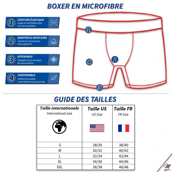 Lot de 6 Boxers Homme Premium Pack USA (Boxers) Freegun chez FrenchMarket