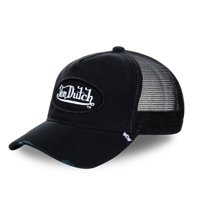 Von Dutch - Casquette Trucker Snapback California Classique Unie Blanc et Noir Taille Unique