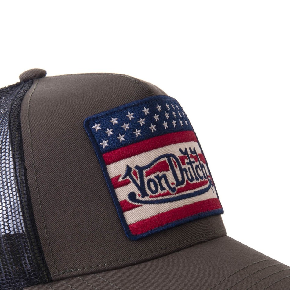 VON DUTCH Cap USA | Trucker Flag Khaki / FRENCH MARKET