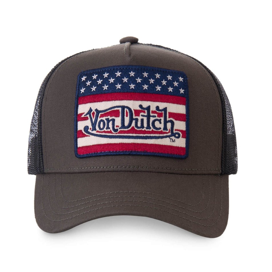 VON DUTCH Cap USA | Trucker Flag Khaki / FRENCH MARKET