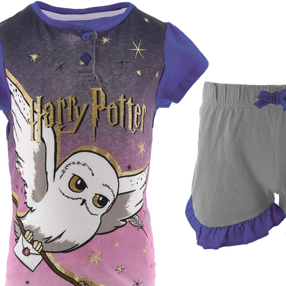 HARRY POTTER Kort pyjamaset för flickor | 100% bomull