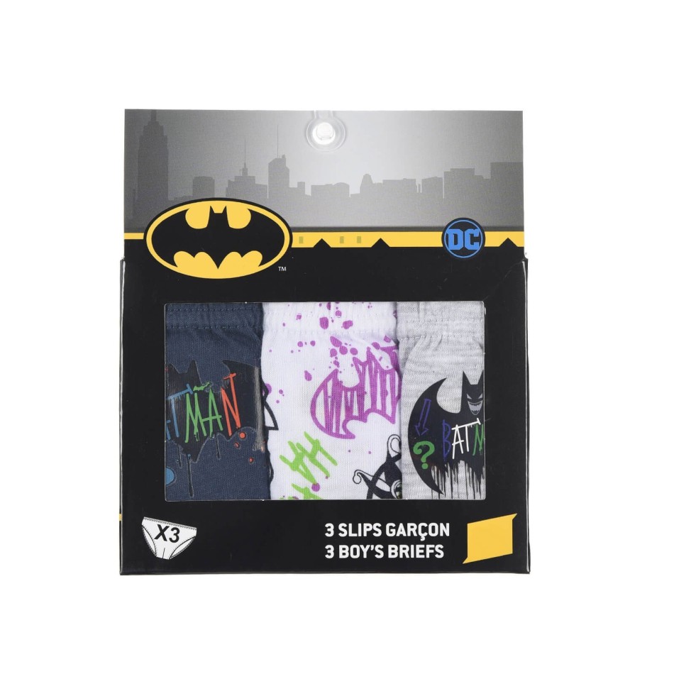 Uppsättning med 3 pojkslipsar med låda -Marvel - Batman - Jokern -