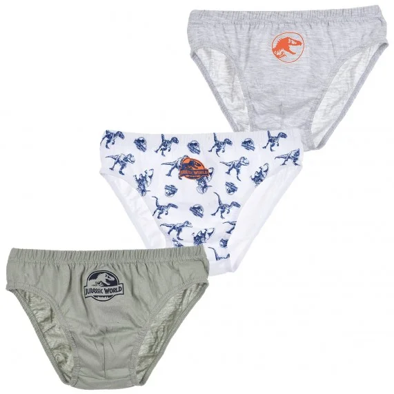 Jurassic World - Set of 3 Boy's Cotton Briefs (Briefs) French Market on FrenchMarket