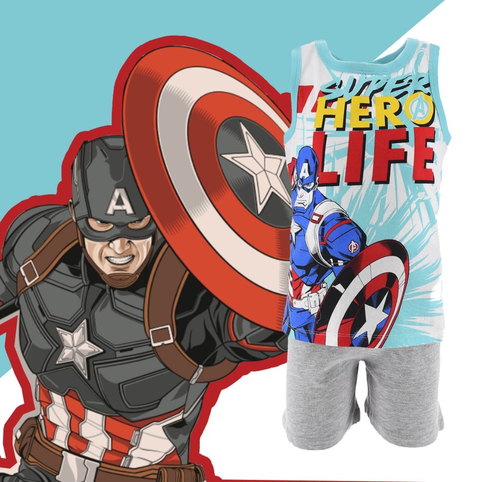Ensemble de Pyjama Garçon Captain America (Ensembles de Pyjama) French Market chez FrenchMarket