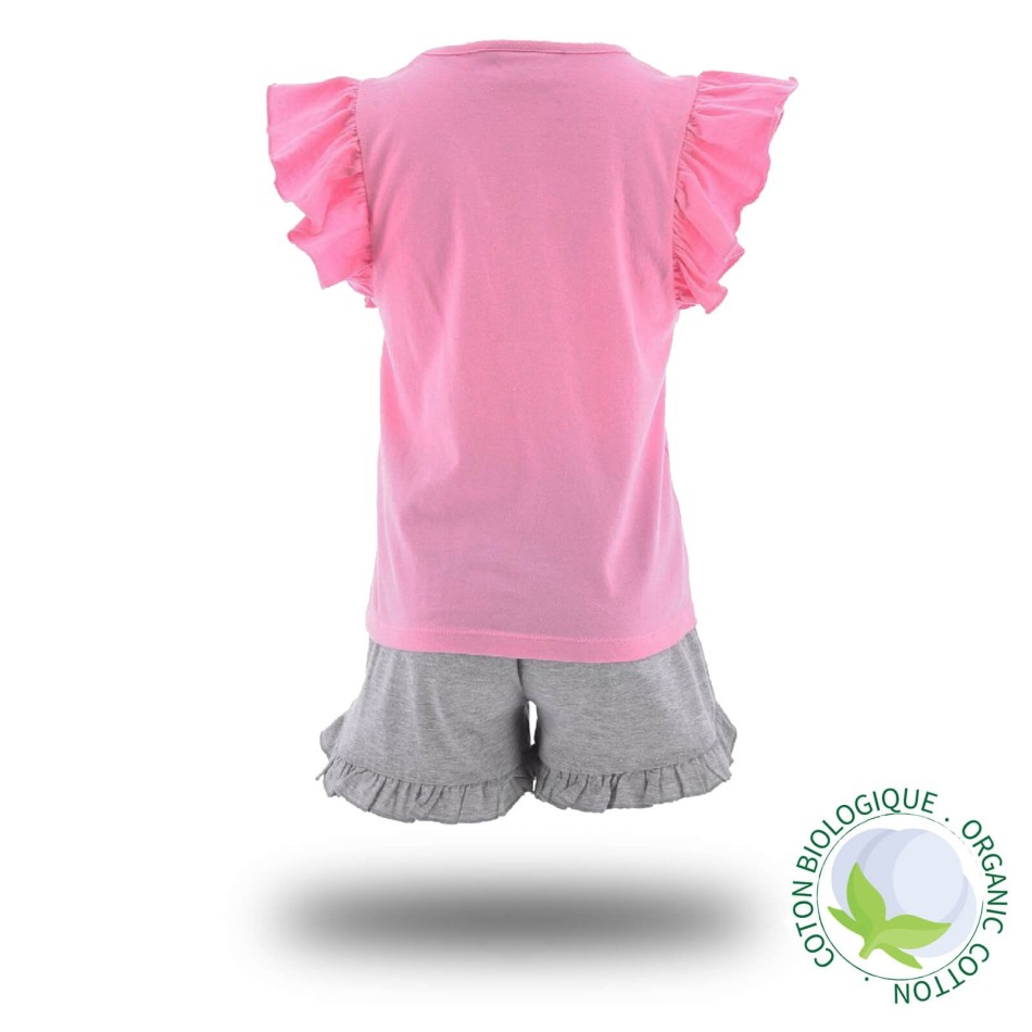 Kort pyjamas för flickor Minnie Mouse Disney i ekologisk bomull