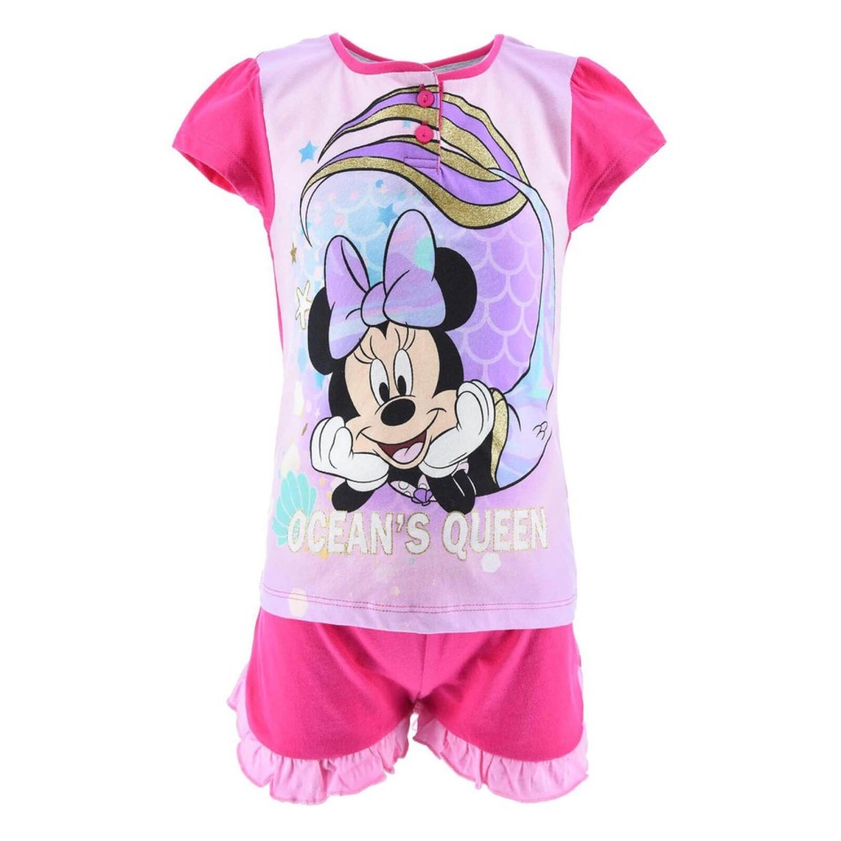 Kort pyjamas Minnie Disney bomullsshorts för flickor