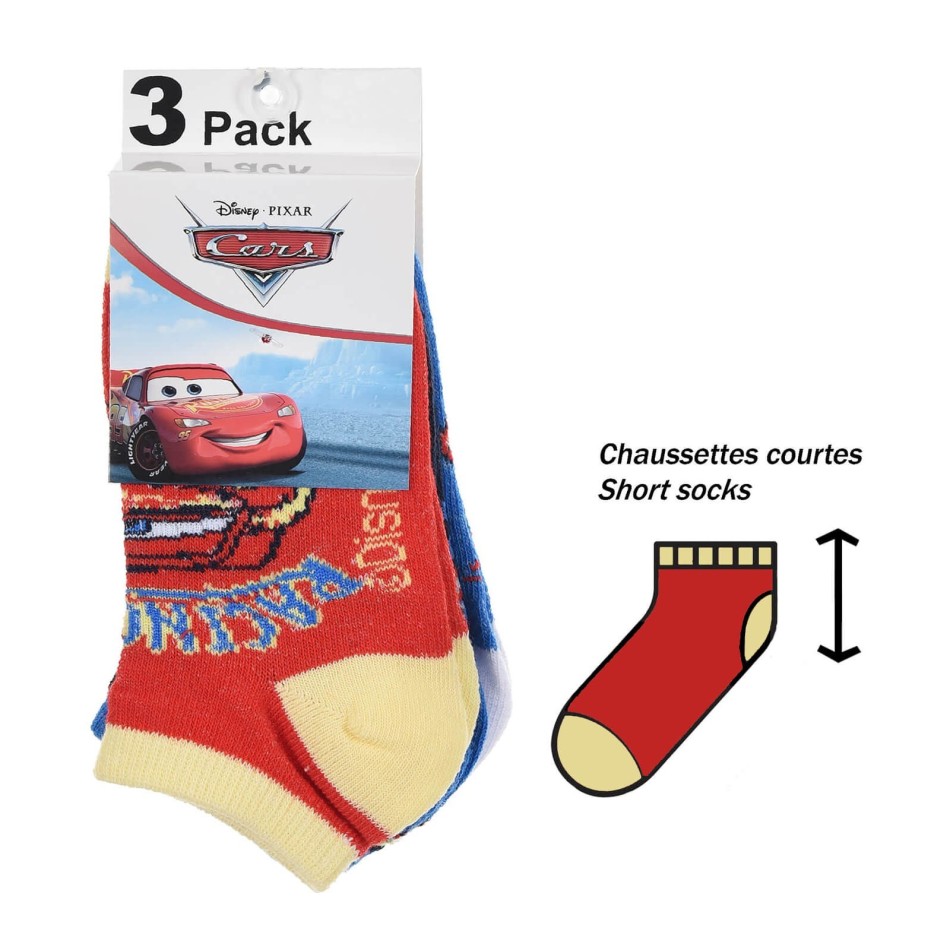 Lot de 6 Paires de Socquettes Garçon Cars (Fantaisies) French Market chez FrenchMarket