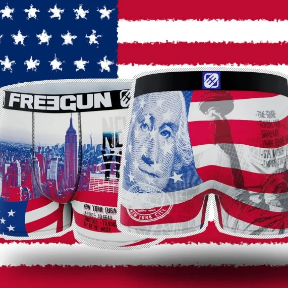 Heren boxer USA Flag (Herenboxershorts) Freegun chez FrenchMarket