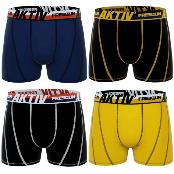 Set of 4 AKTIV Sport Cotton Boxers for Men "Practice & Train (Boxers) Freegun on FrenchMarket