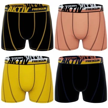Set of 4 AKTIV Sport Cotton Boxers for Men "Practice & Train (Boxers) Freegun on FrenchMarket