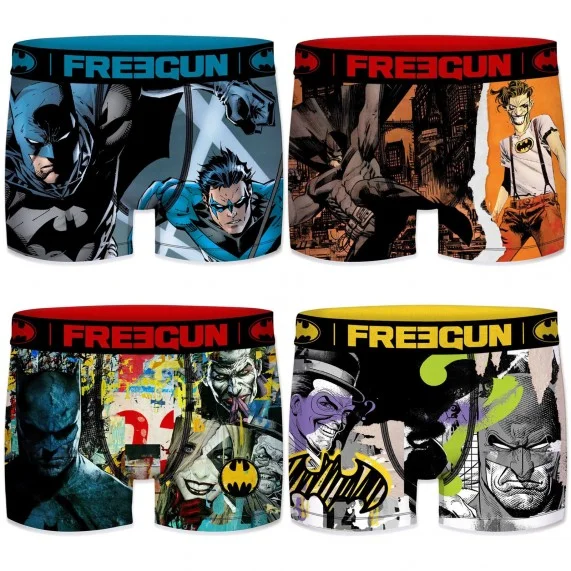 Set van 4 DC Comics Justice League boxers voor mannen (Herenboxershorts) Freegun chez FrenchMarket