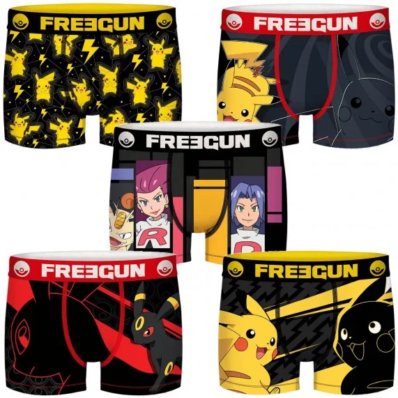 Set of 5 Pokemon Team Pikachu Boxers for Men (Boxers) Freegun on FrenchMarket