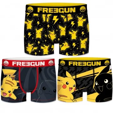 3er-Pack Boxershorts für Jungen Pokemon Team Pikachu (Boxershorts für Jungen) Freegun auf FrenchMarket