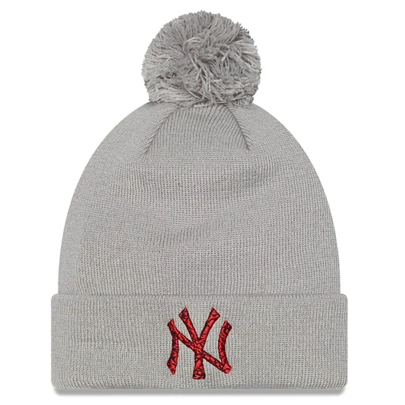New Era - Bonnet à Pompom NY Yankees Infill Gris Taille Unique