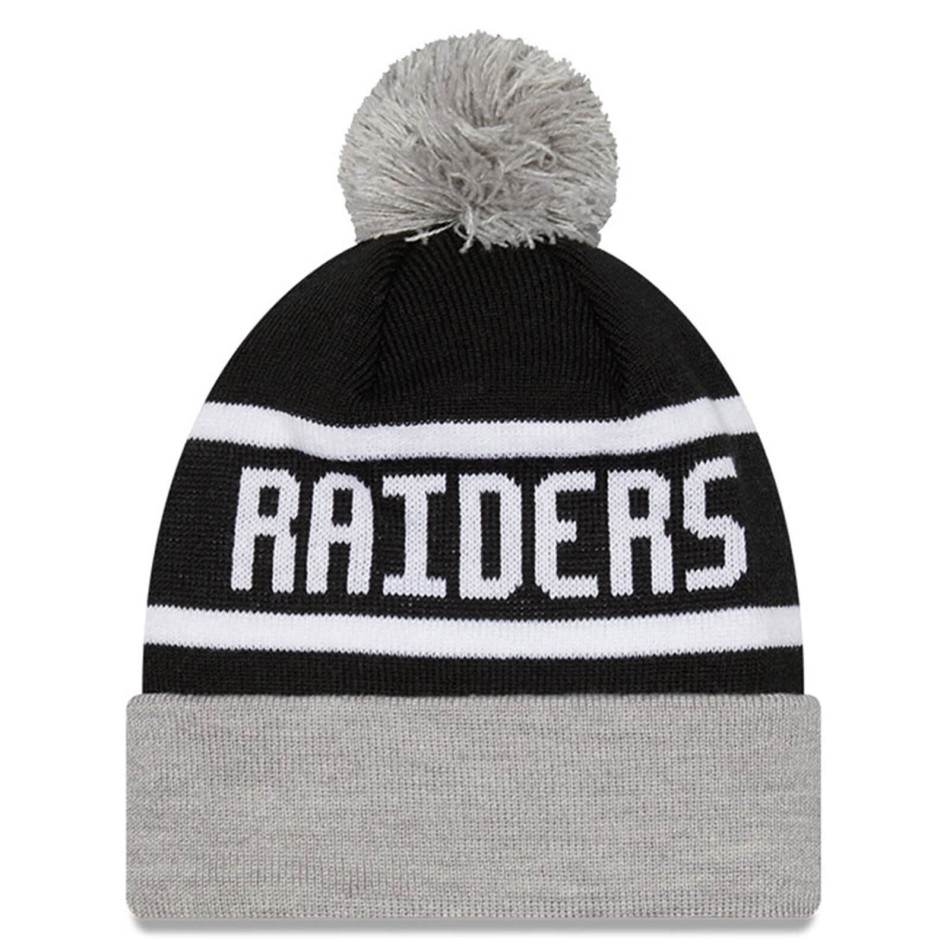 Las Vegas Raiders ‘ New Era ’ NFL Jake Cuff Beanie with Pom-Pom