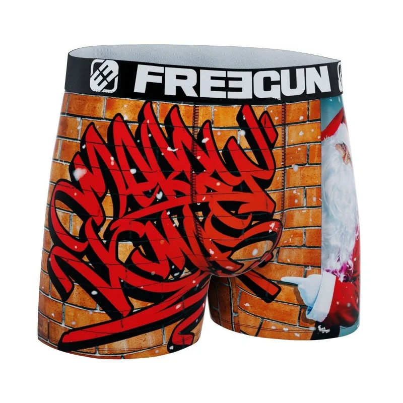Boxer Homme FREEGUN Collection Noël - Idée Cadeau Fun, 92% Polyester, 8% élasthanne - 5
