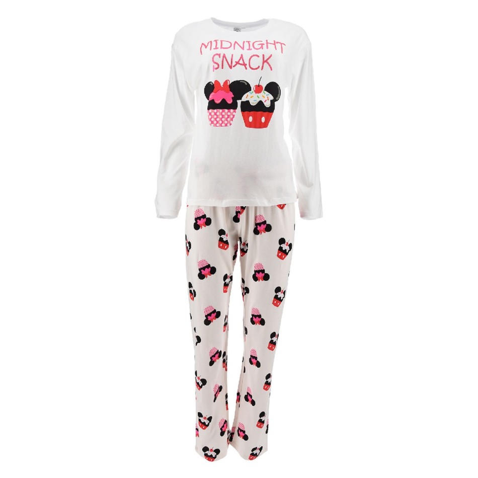 DISNEY MINNIE MOUSE | Midnight Snack Lång pyjamas i bomull för kvinnor