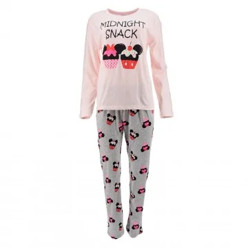 Minnie Mouse - "Midnight Snack" Langer Baumwoll-Pyjamaanzug für Frauen (Pyjama-Sets) French Market auf FrenchMarket