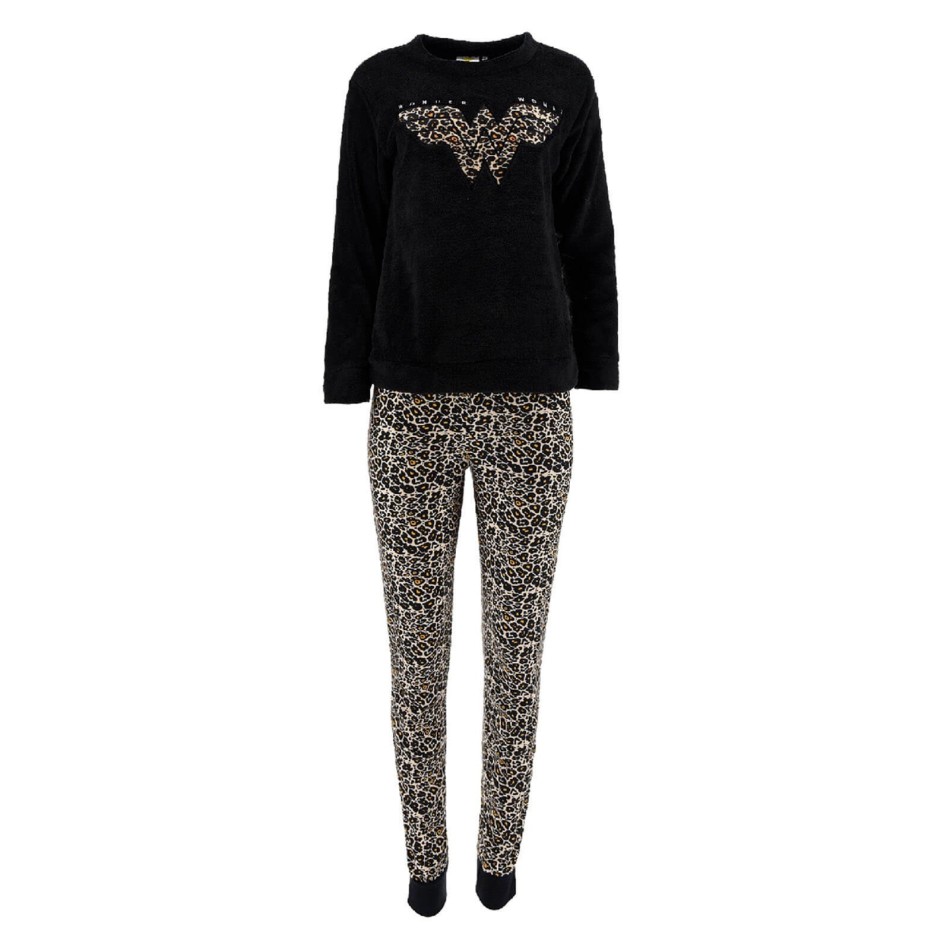 DC COMICS Wonder Woman - Fleecepyjamaset för kvinnor "Leopard"