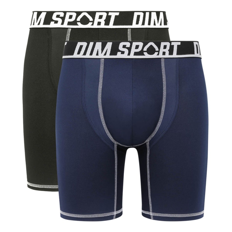 DIM SPORT | Lot de 2 Boxers Longs Homme Microfibre | Livraison rapide
