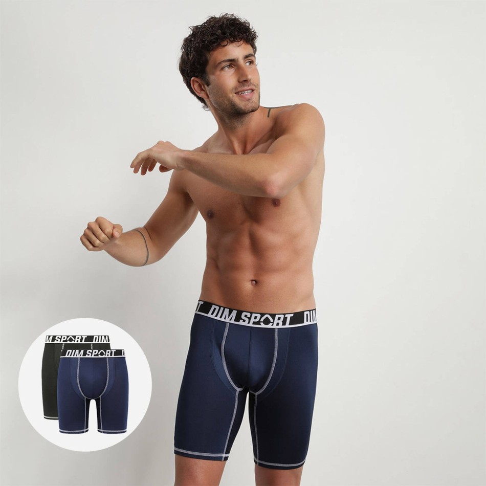 2er-Pack Lange Boxershorts für Männer aus Mikrofaser "DIM SPORT" (Boxershorts Mann) Dim auf FrenchMarket