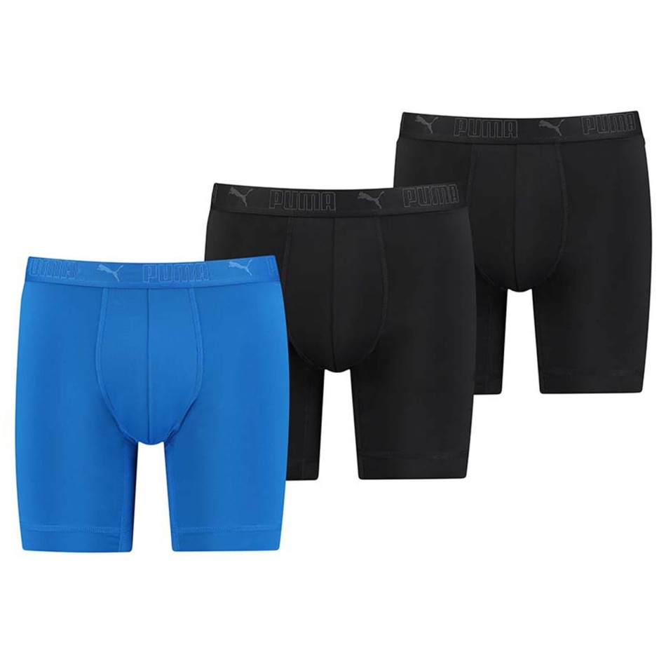 PUMA Paket med 3 långa boxershorts för män Sport Microfibre