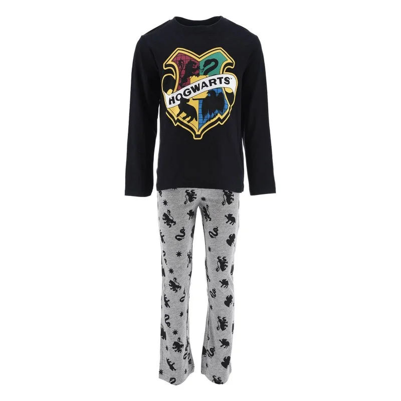 French Market - Pyjama Long Coton Garçon Harry Potter "Hogwarts School" Noir 6 ans