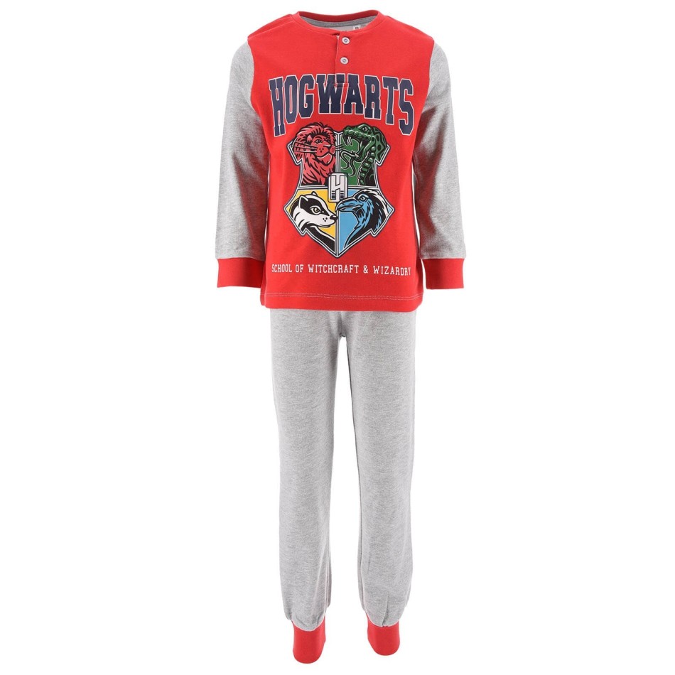 Harry Potter lång pyjamas för pojkar "Hogwarts School" 100% bomull