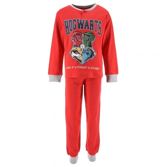 Pyjama Long Coton Garçon Harry Potter "Hogwarts School" (Ensembles de Pyjama) French Market chez FrenchMarket
