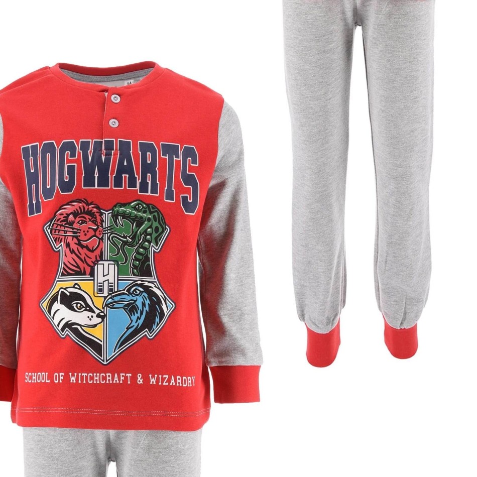 Harry Potter lång pyjamas för pojkar "Hogwarts School" 100% bomull