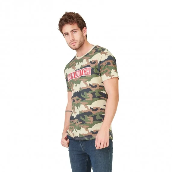 Von Dutch T-Shirt Homme Bells Camouflage Logo Rouge (T-Shirt Homme) Von Dutch chez FrenchMarket