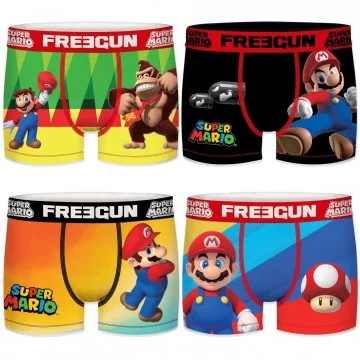 Pack of 4 Super Mario Bros 3 Boy Boxers (Boxers) Freegun on FrenchMarket