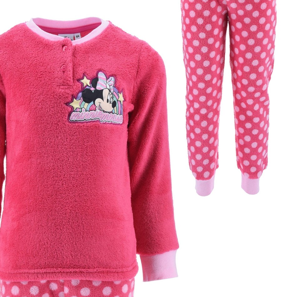 DISNEY Girl's Fleece Pyjamas Minnie Mouse "Rainbow
