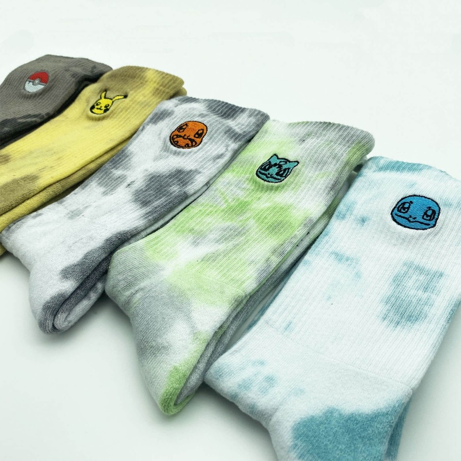 CAPSLAB Tie & Dye Sport Socks "Pokemon" | Pikachu bulbizar