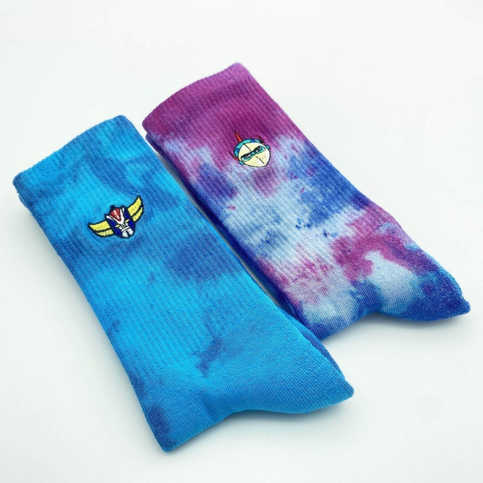 CAPSLAB Tie & Dye "Goldorak" Grendizer Sport Socks för män