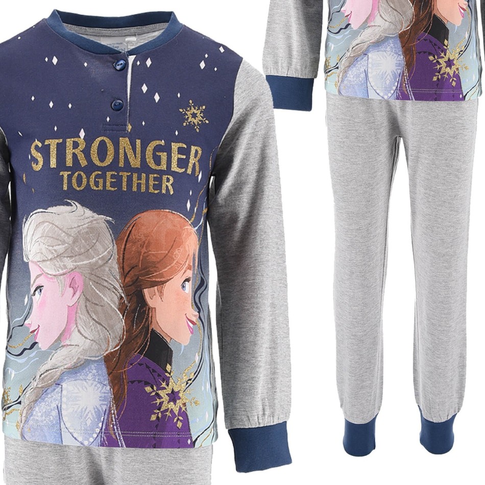 Snödrottningen Girls Stronger Together Cotton Pyjamaset