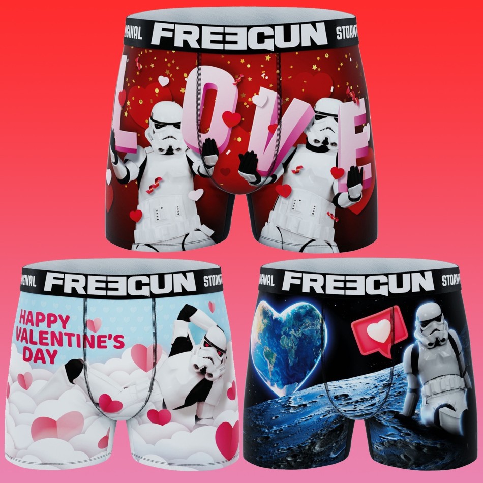 3er Set Stormtrooper Boxershorts für Männer zum Valentinstag (Boxershorts für Männer) Freegun auf FrenchMarket