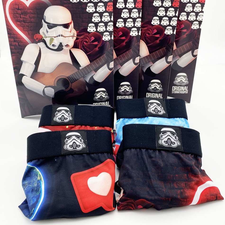 FREEGUN Set med 4 boxershorts med stormtrooper för män Alla hjärtans dag-gåvor