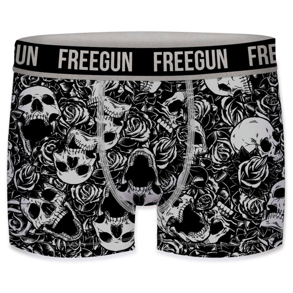 FREEGUN Set med 4 boxershorts i bomull för män | Skull Graffiti Designs