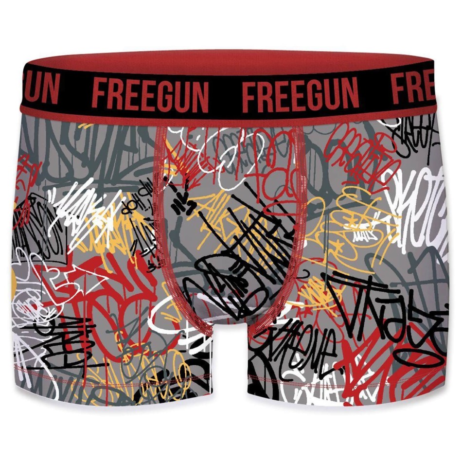 FREEGUN Set med 4 boxershorts i bomull för män | Skull Graffiti Designs