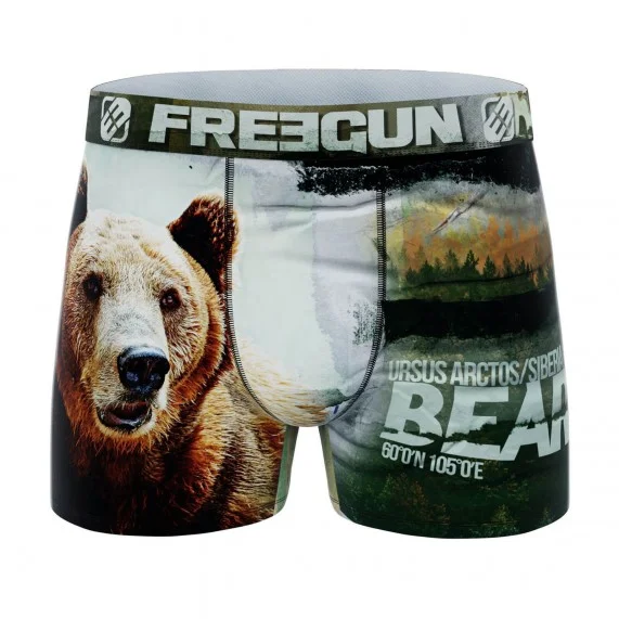 Boxer da uomo in microfibra riciclata con animali (Boxer da uomo) Freegun chez FrenchMarket