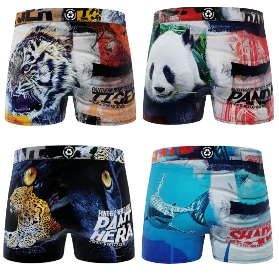 Set of 4 Men's Recycled Microfiber Animal Boxers (Boxers) Freegun on FrenchMarket