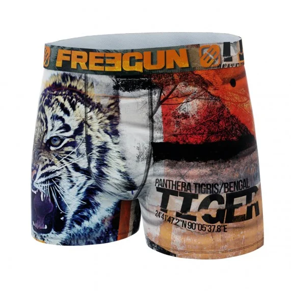 4er-Pack Boxershorts für Männer aus Mikrofaser, recycelt Tiere (Boxershorts für Männer) Freegun auf FrenchMarket